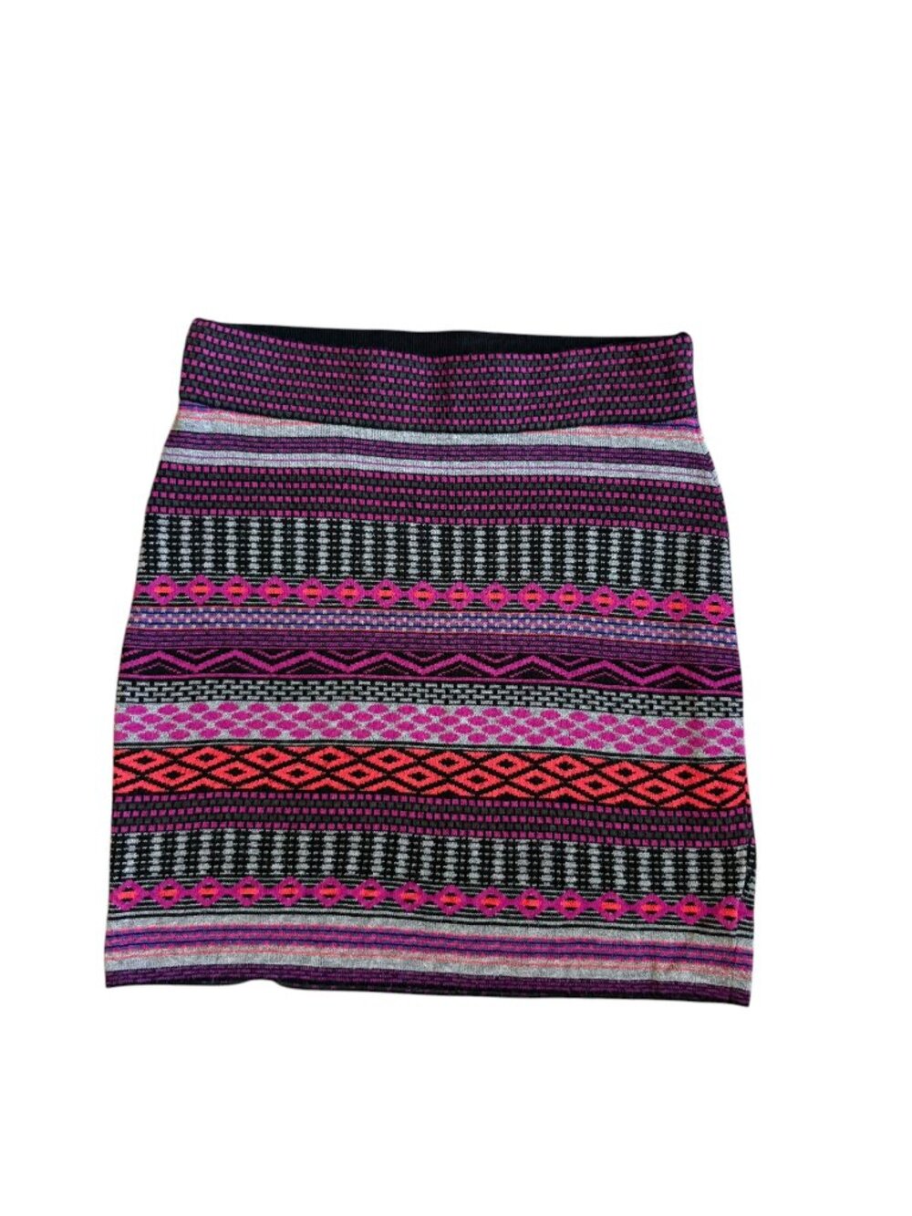 Krimson Klover Merino Wool Silk Blend Skirt Colorful Womens Small